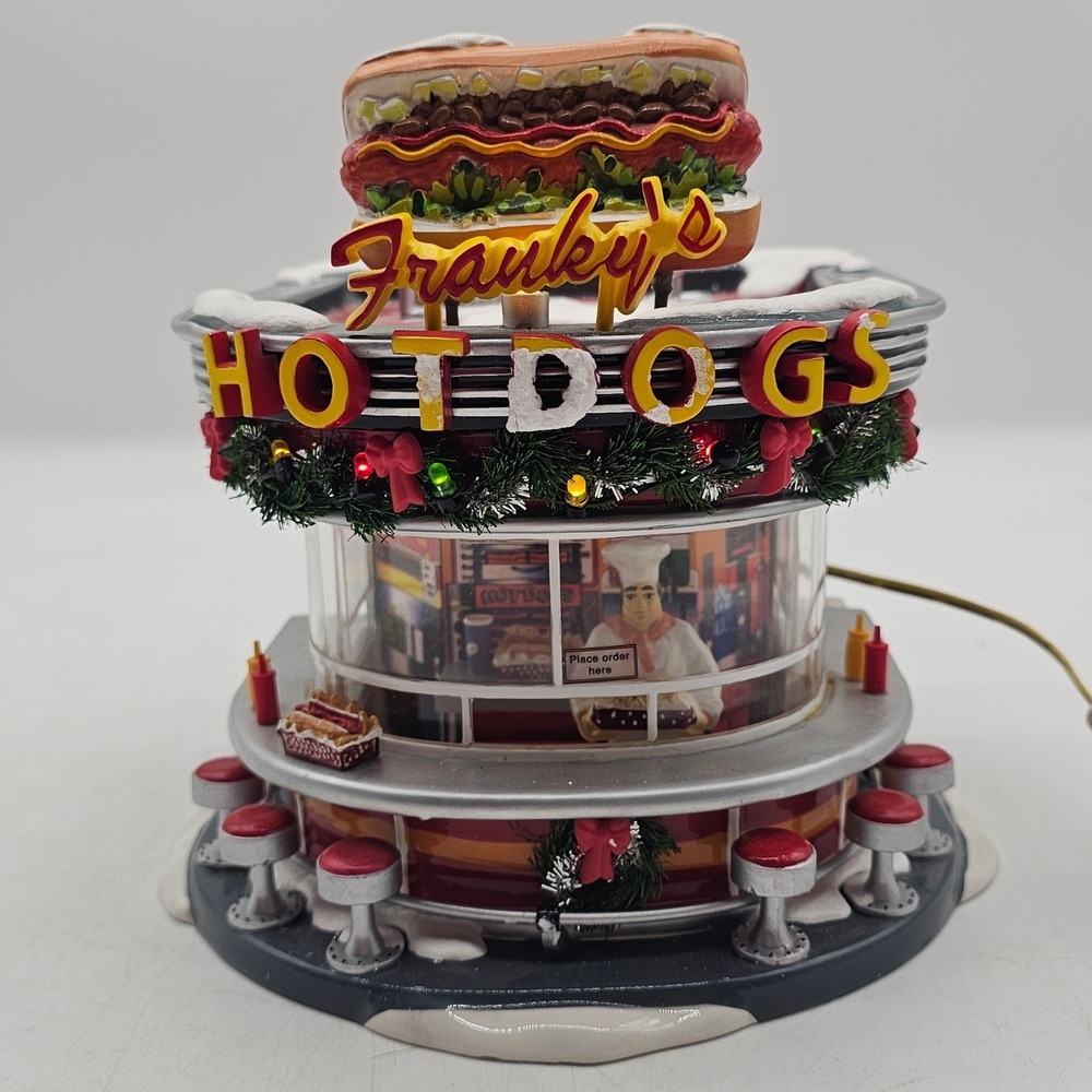Dept 56 Franky's Hot Dogs Original Snow Village Lighted Building Diner